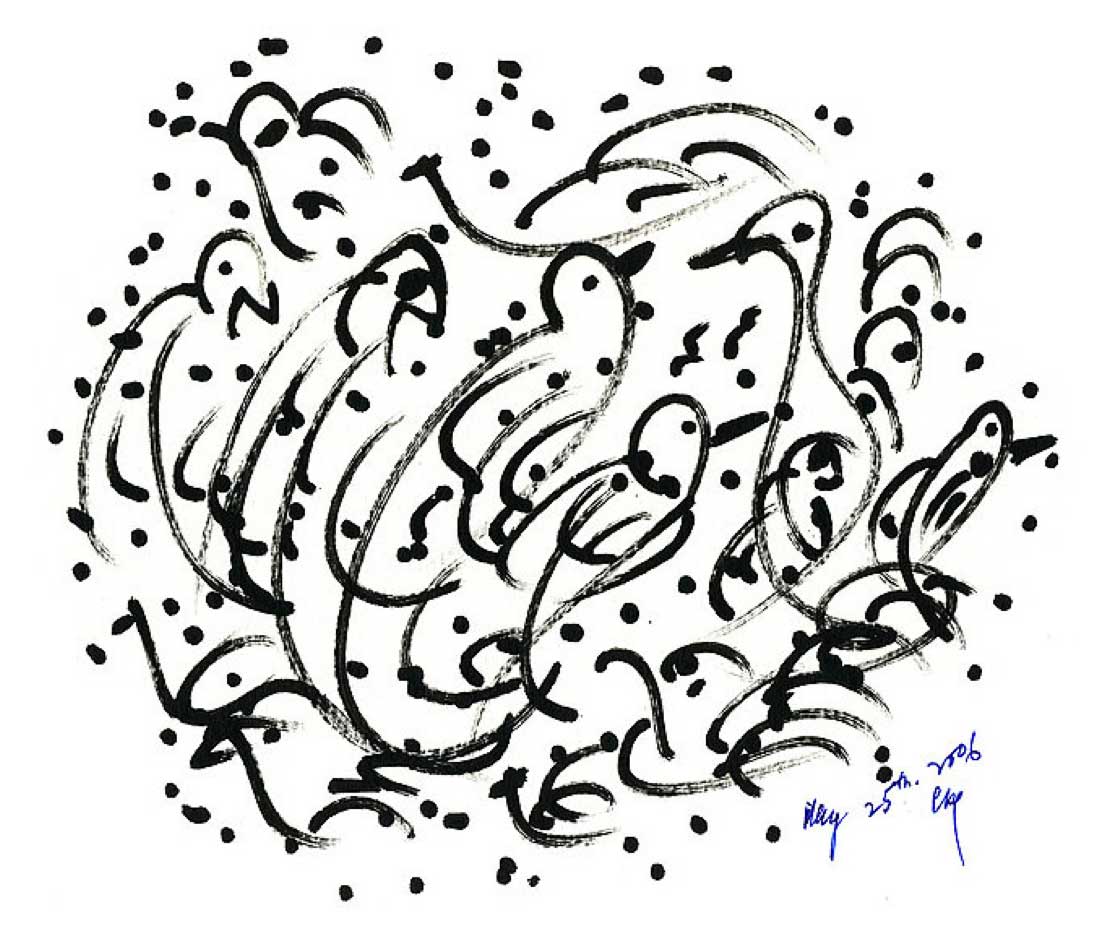 Bird Drawing by Sri Chinmoy 25-5-2006-6