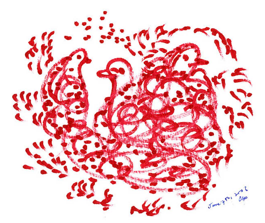 Bird Drawing by Sri Chinmoy 7-6-2006-6